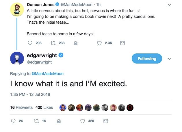 Edgar Wright Tweet Duncan Jones
