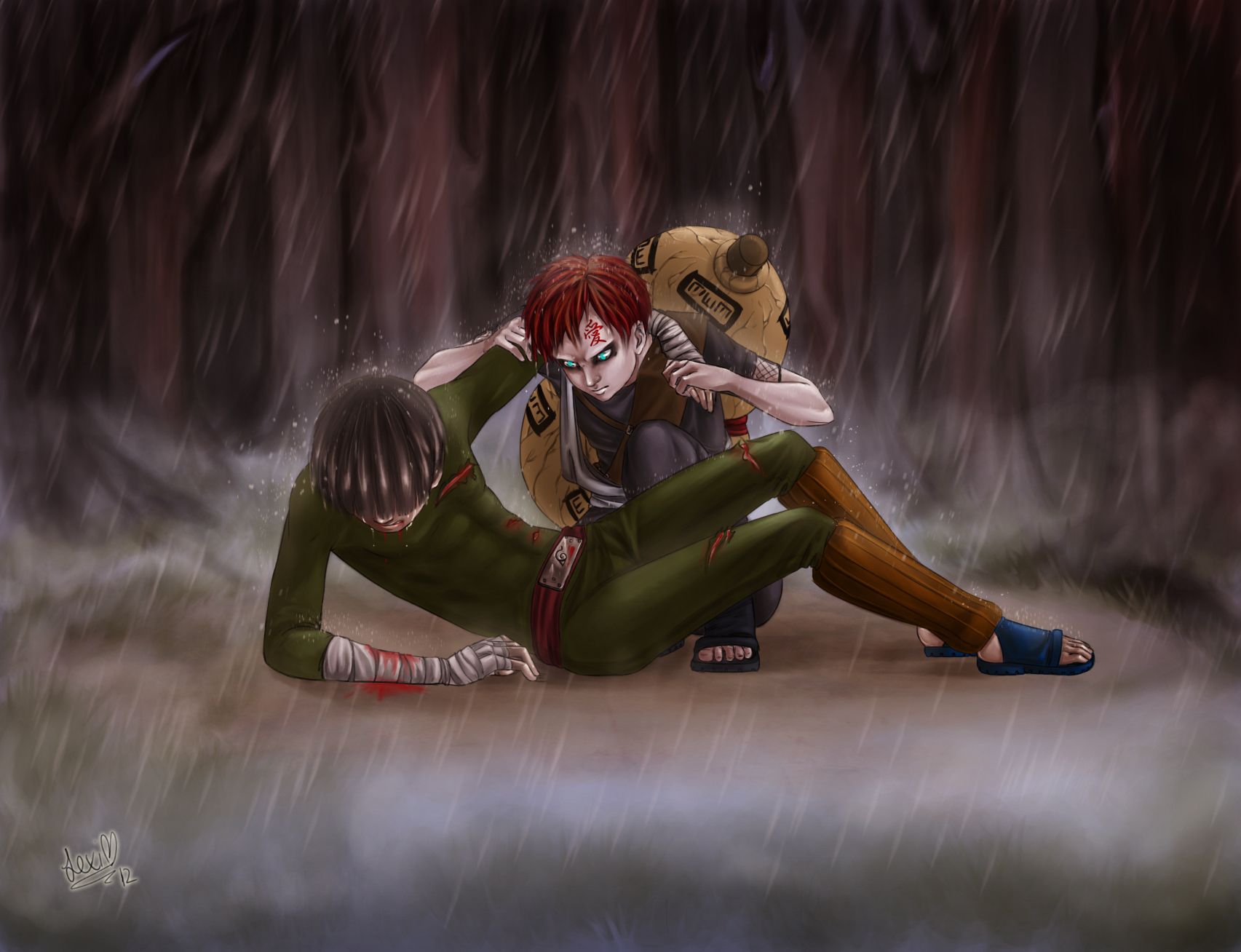 Gaara And Rock Lee by Darkness333 on Deviant Art