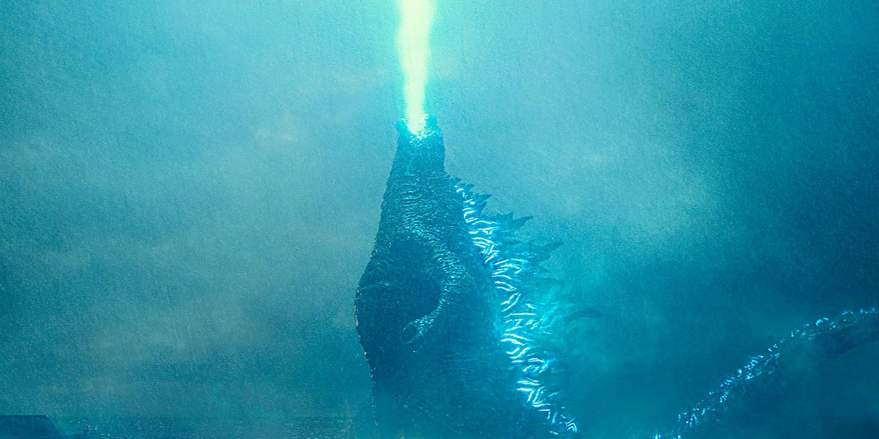 Godzilla channels his atomic breathe into the sky
