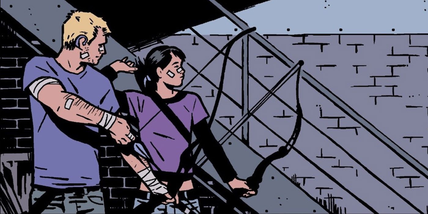 Hawkeye teaches Kate Bishop in Marvel Comics