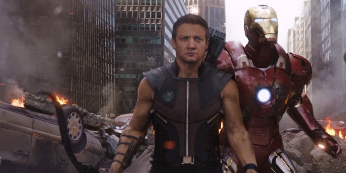 Hawkeye and Iron Man together in The Avengers