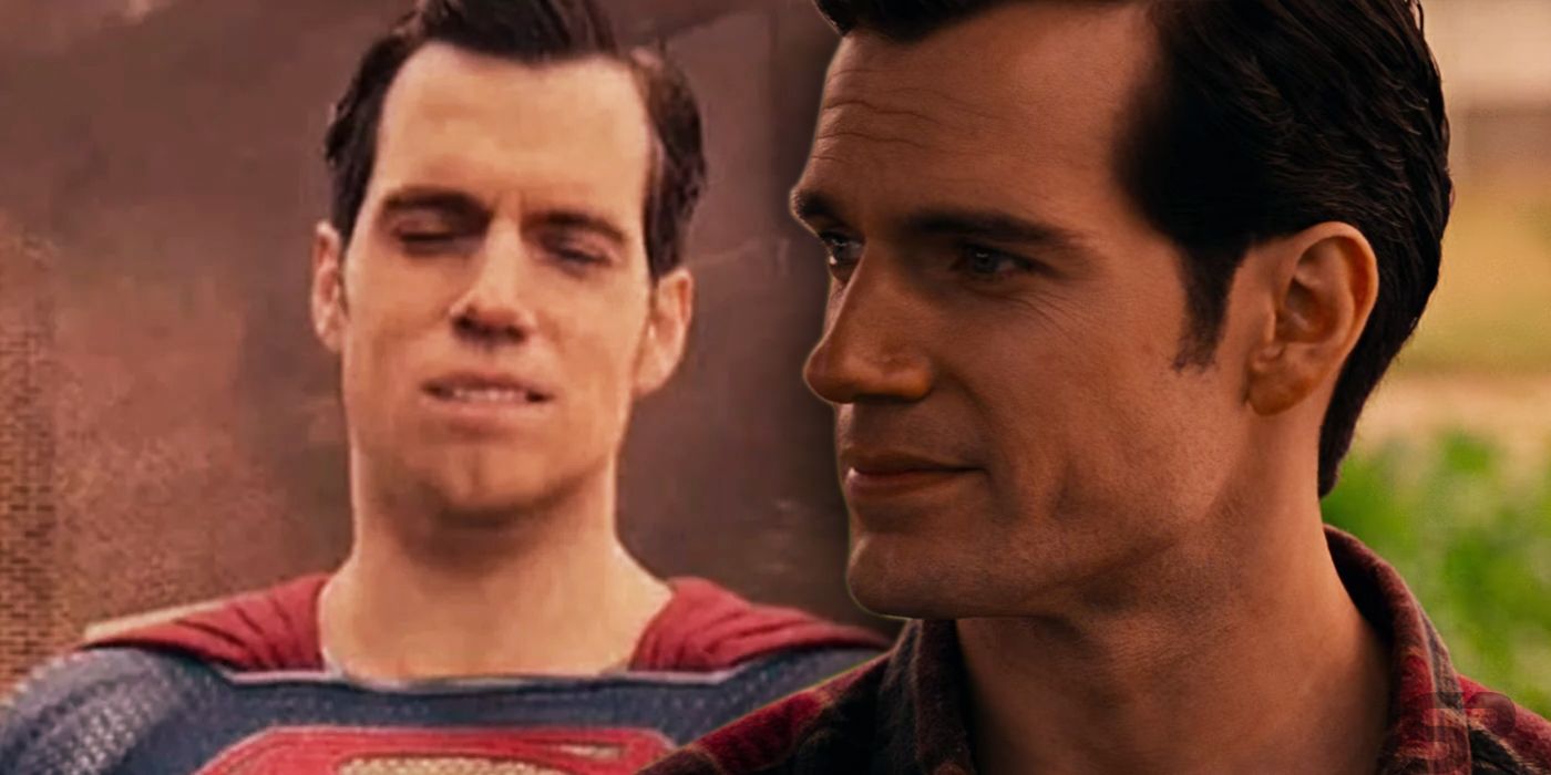 Henry Cavill as Superman in Justice League With and Without Mustache