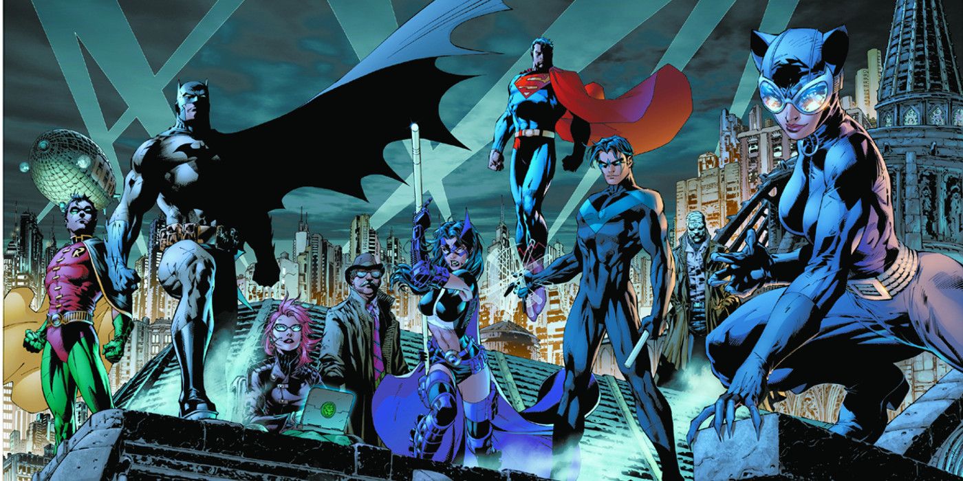Heroes of Gotham City Robin Batman Catwoman Nightwing Superman Oracle Harvey Dent Commissioner Gordon Huntress
