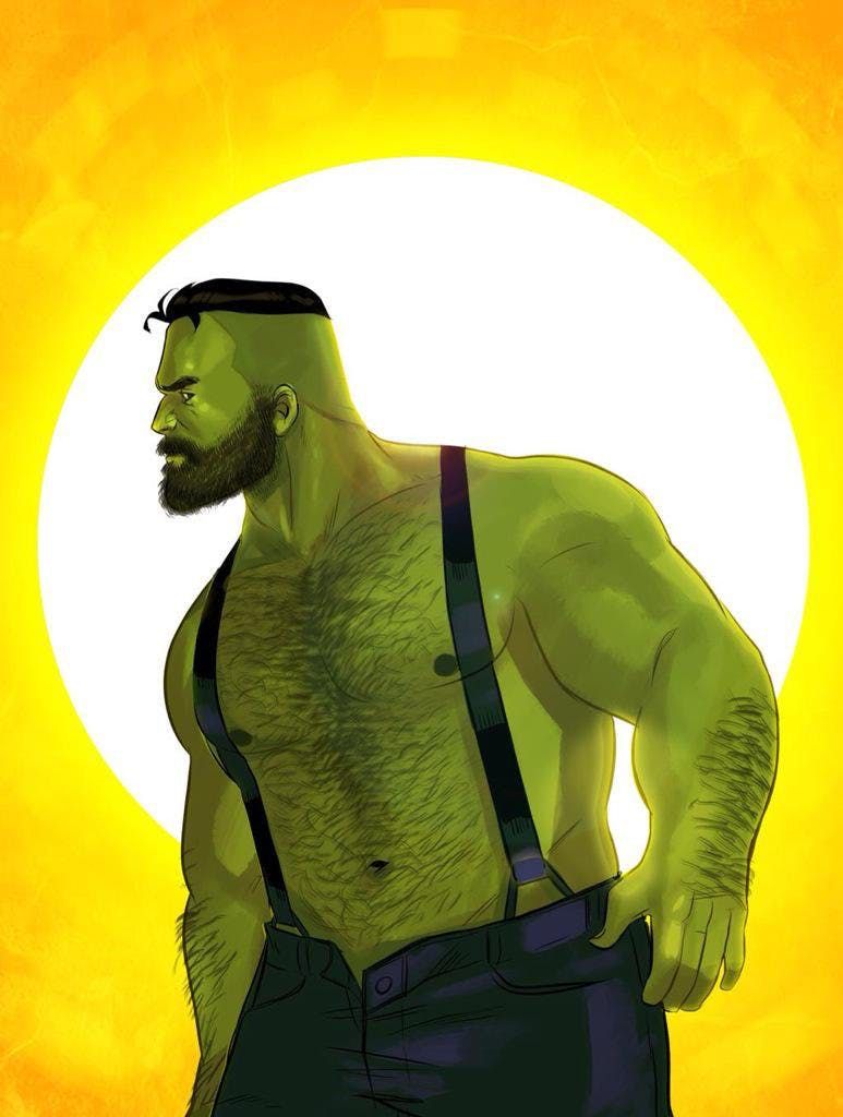 Hulk Hipster Fan Art by Stephen Byrne