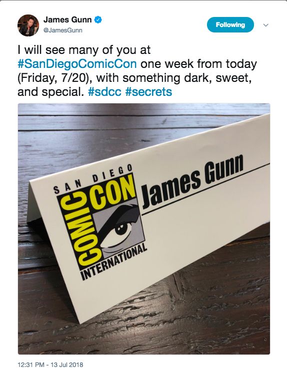 James Gunn SDCC 2018 tease