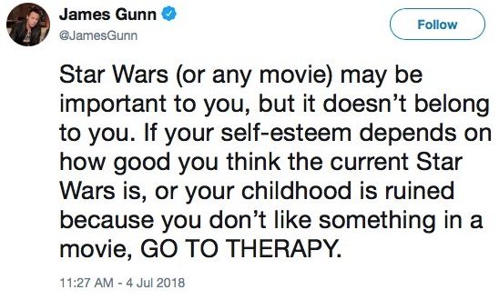 James Gunn Encourages Therapy For Toxic Star Wars Fans
