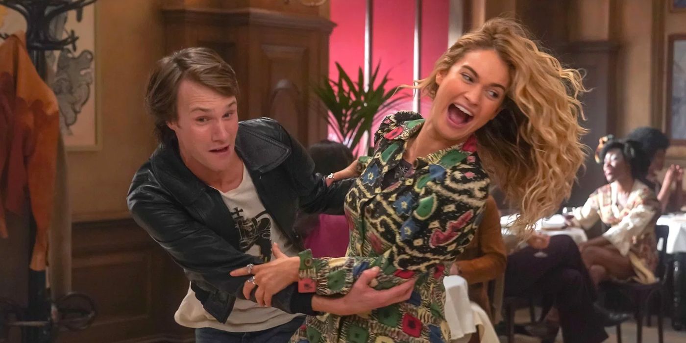 Lily James as Donna and Hugh Skinner as Harry in Mamma Mia 2
