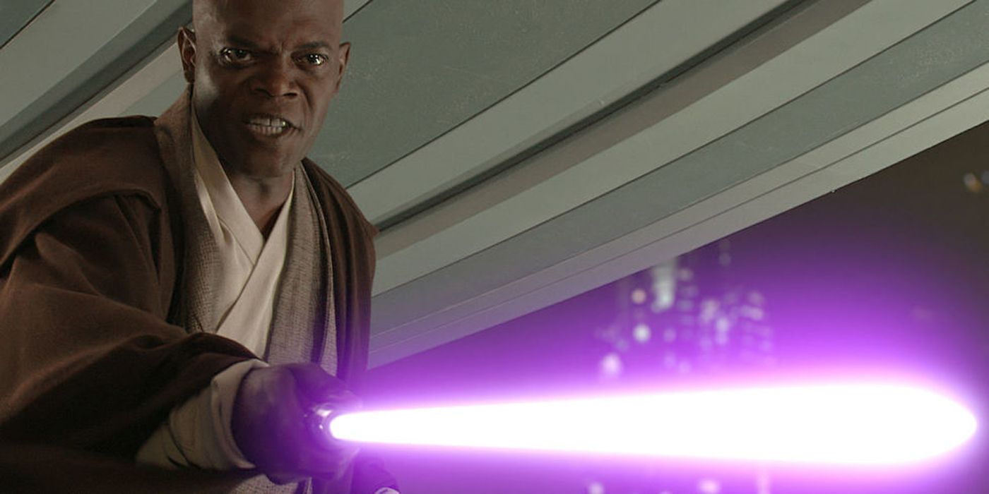 Mace Windu with a lightsaber