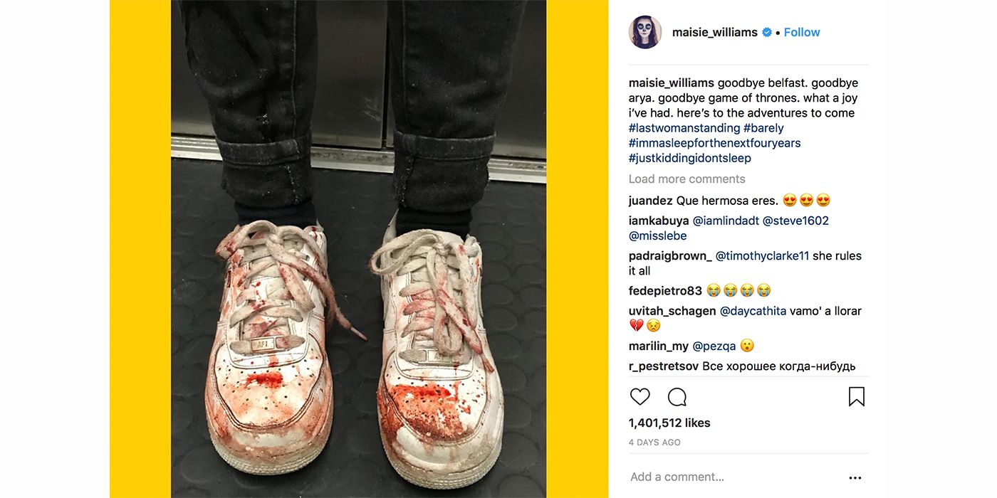 Tv And Movie News Maisie Williams Instagram Post Sparks