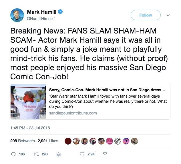 Mark Hamill Comic-Con Trump Vader