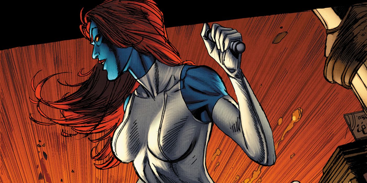 Mystique using a detonator in Marvel comics