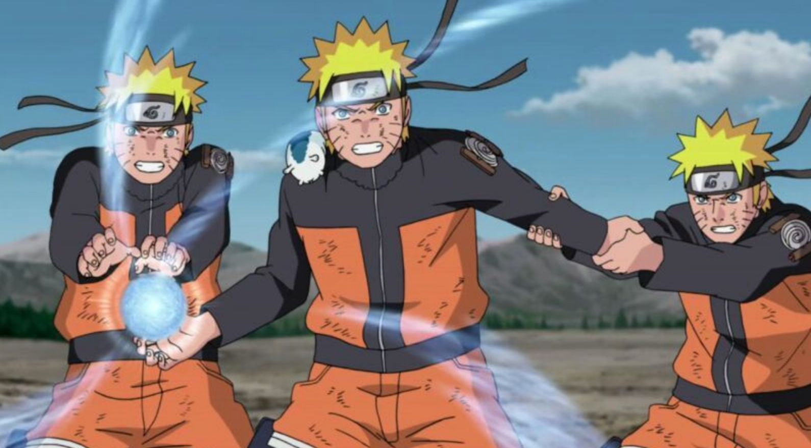 Naruto Uses Shado Clones To Form His Rasengan