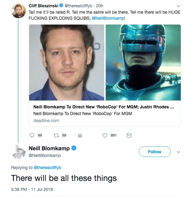 Neill Blomkamp RoboCop R Rating