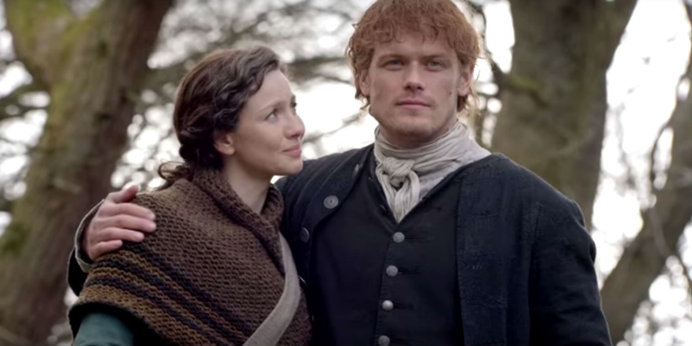Outlander season 4 a couple standing together