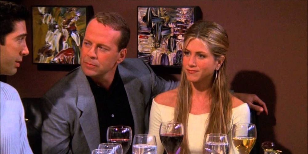 Paul, Rachel, and Ross have dinner together in Friends