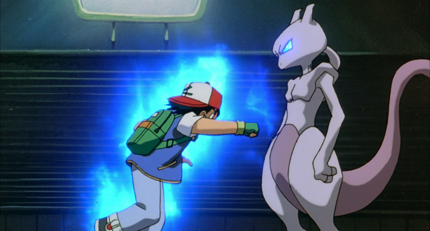 Pokemon Ash and Mewtwo