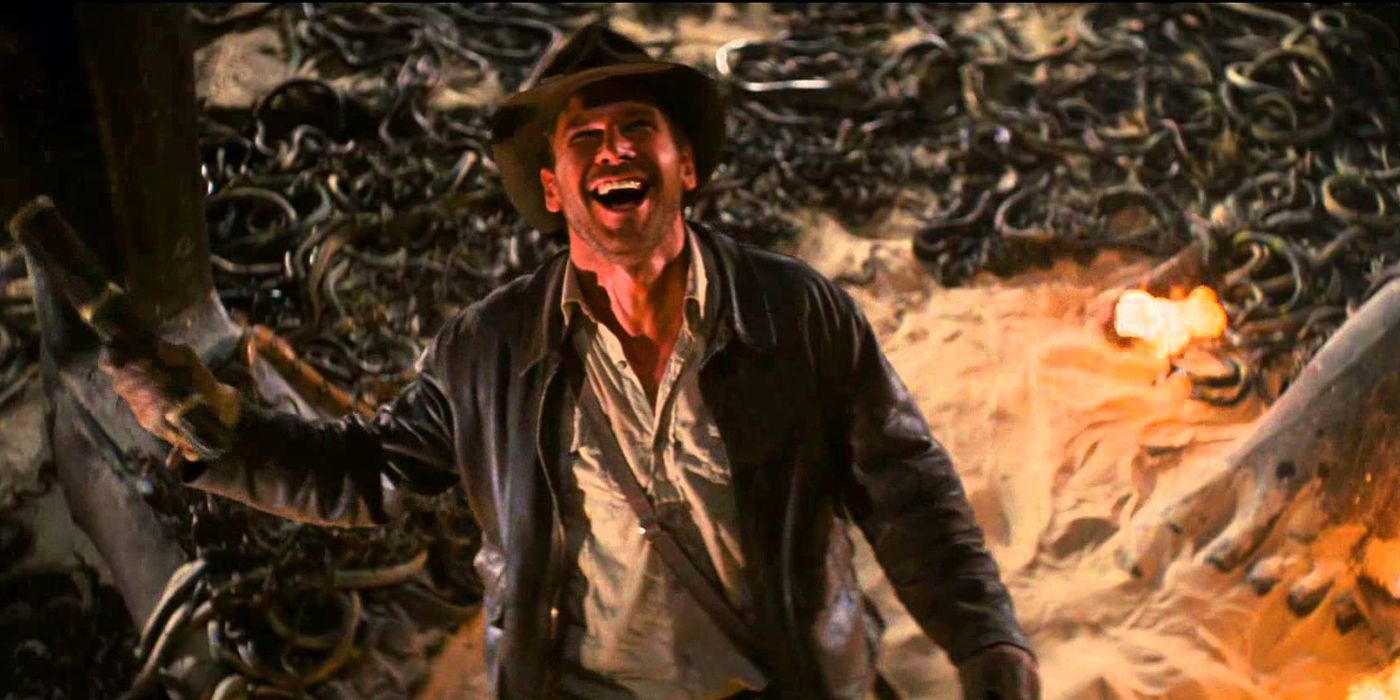 Indiana Jones in a room full of snakes in Raiders of the Lost Ark