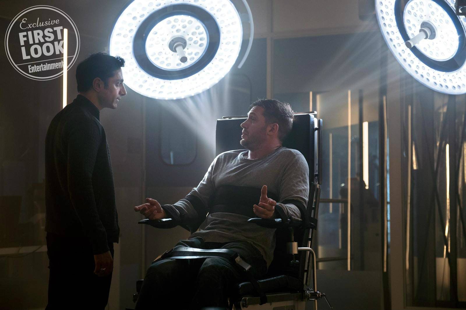 Riz Ahmed and Tom Hardy in Venom movie