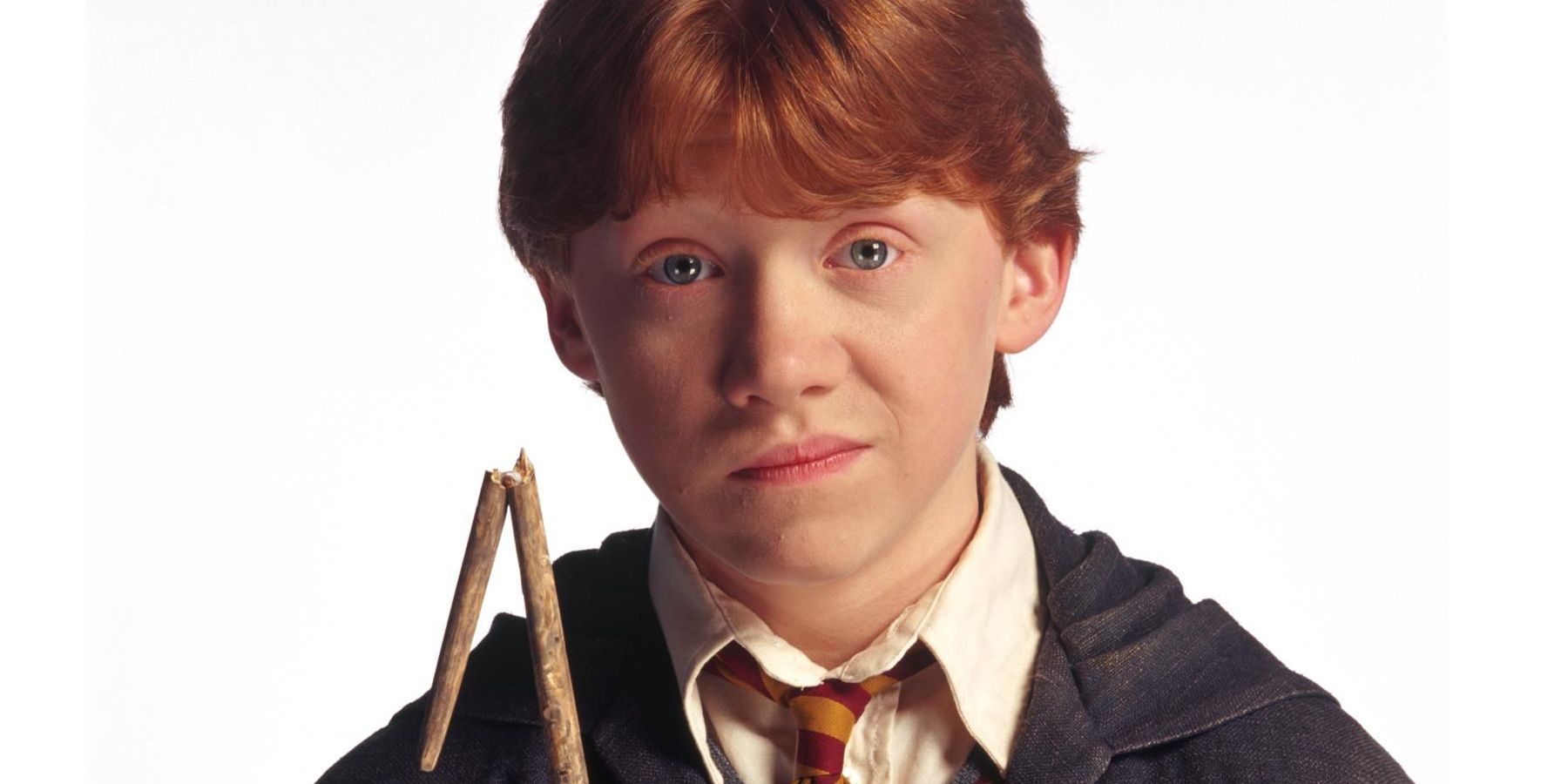 Ron Weasley with his broken wand.