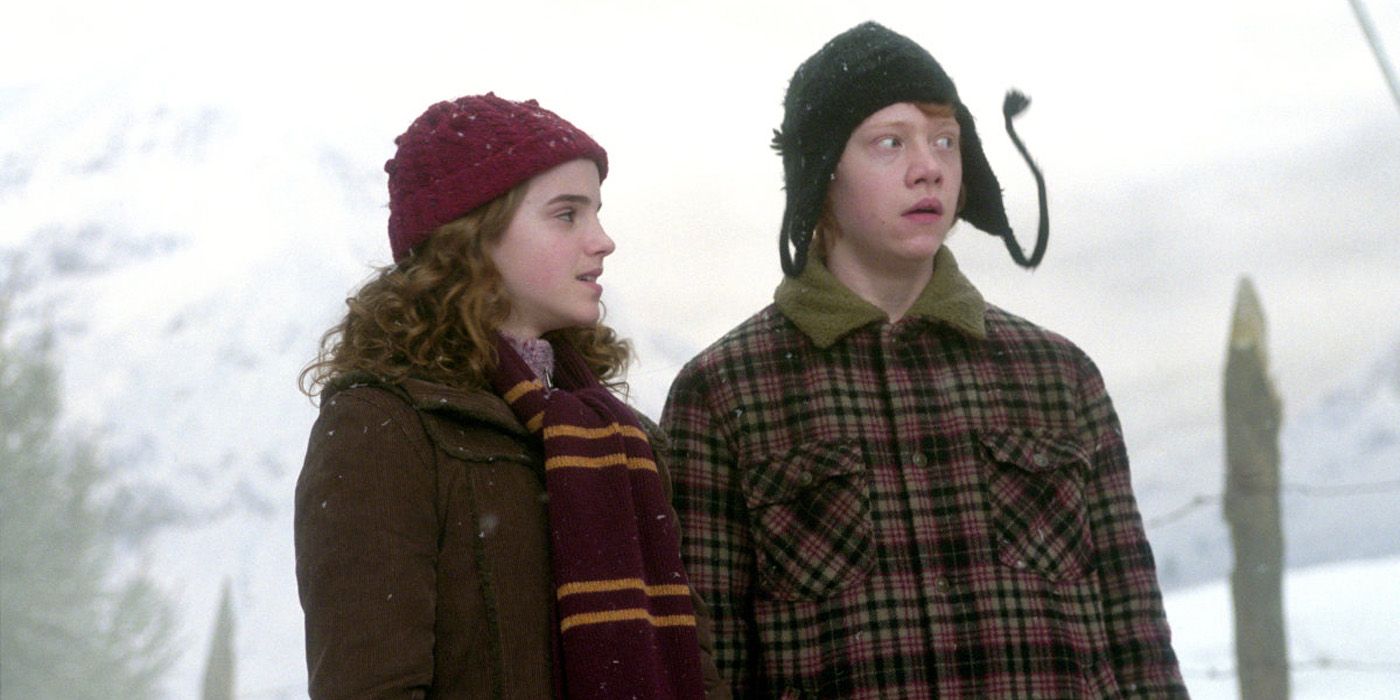 Ron and Hermione talking