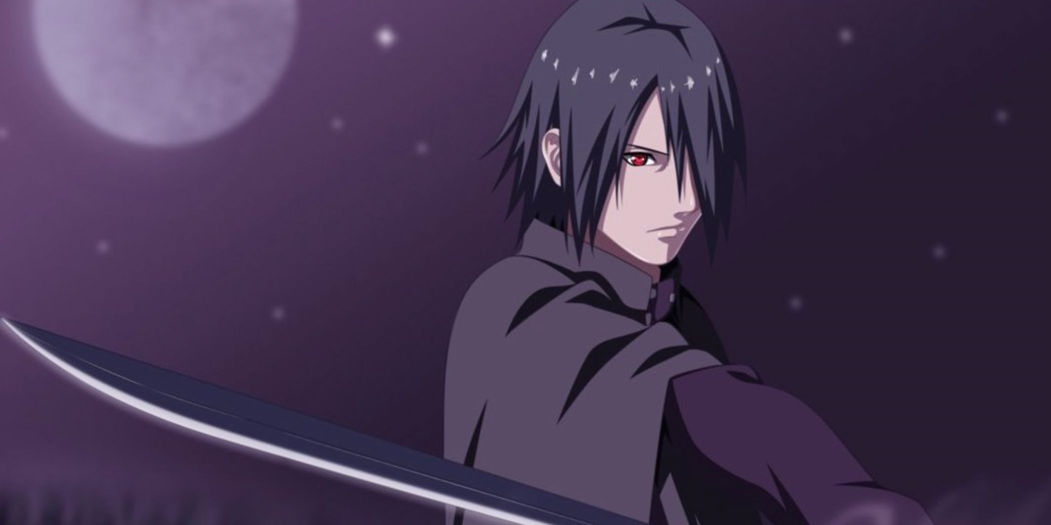 Sasuke and his sword under the moon in Boruto