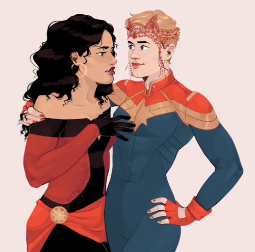 Scarlet Witch and Captain Marvel 