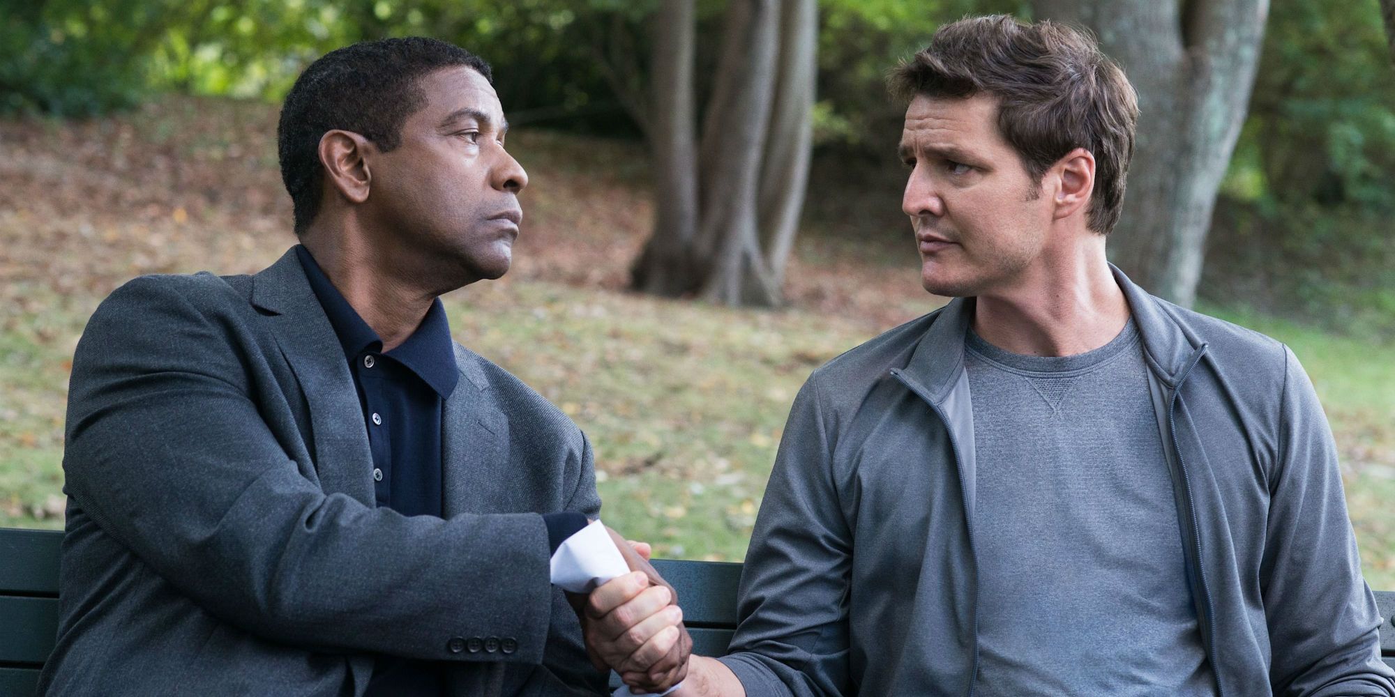 Denzel Washington and Pedro Pascal in The Equalizer 2