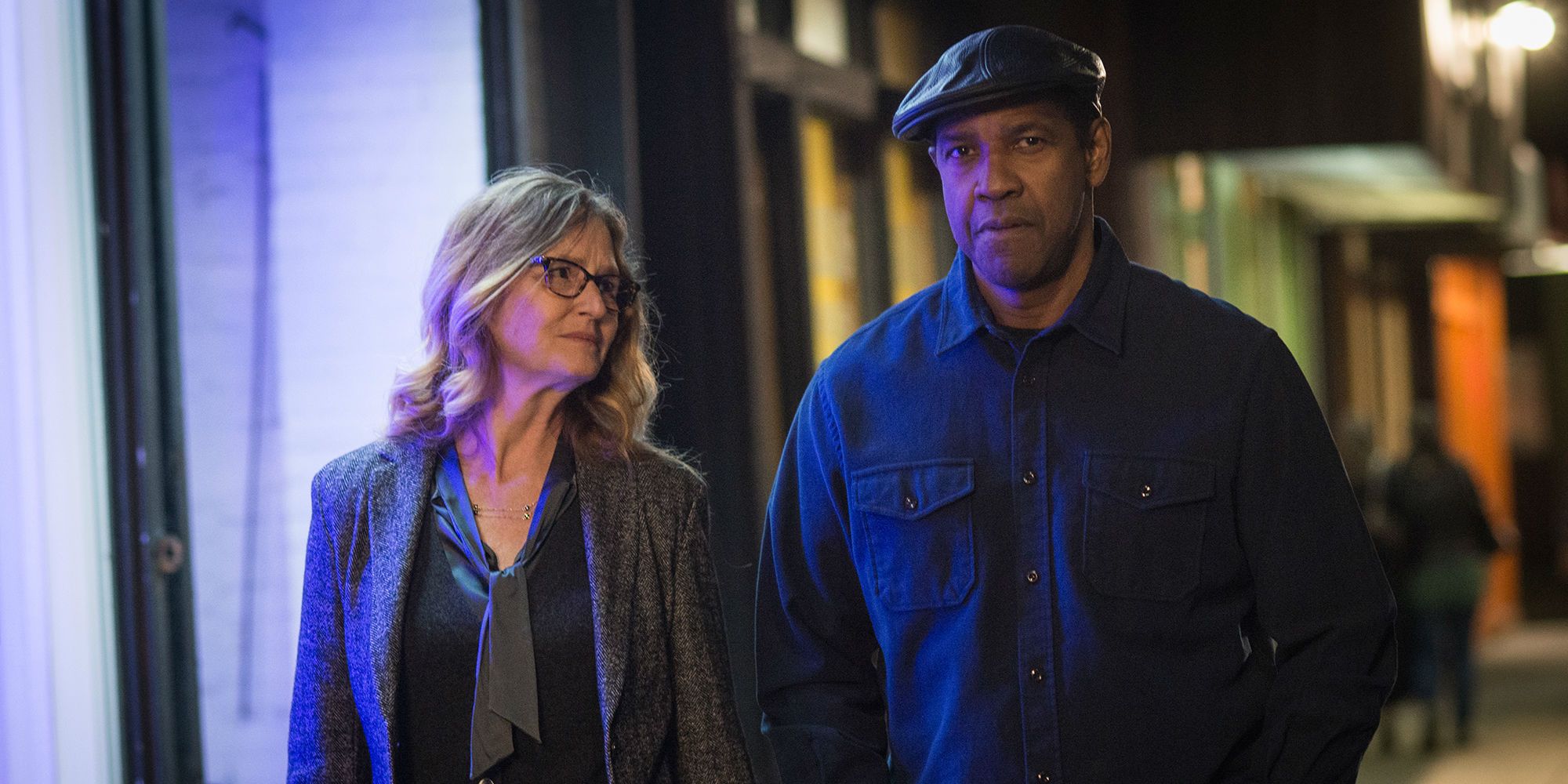Susan and Robert walking in The Equalizer 2