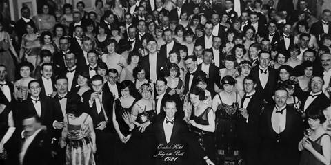 The black and white photo labeled from 1921 full of a crowd of guests that appears in The Shining ending