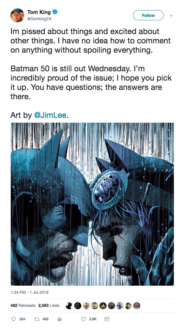 Tom King Batman Catwoman Twitter