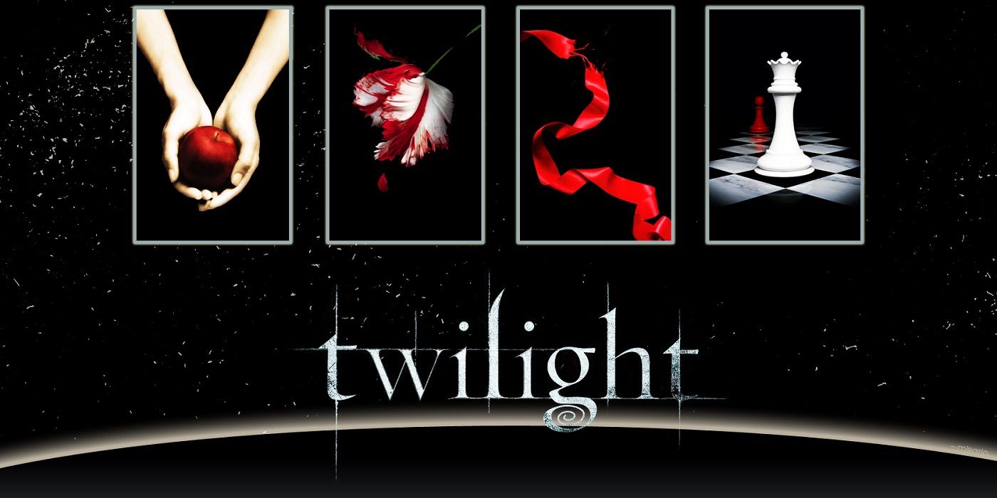 Superimposed images of all 4 Twilight book covers.