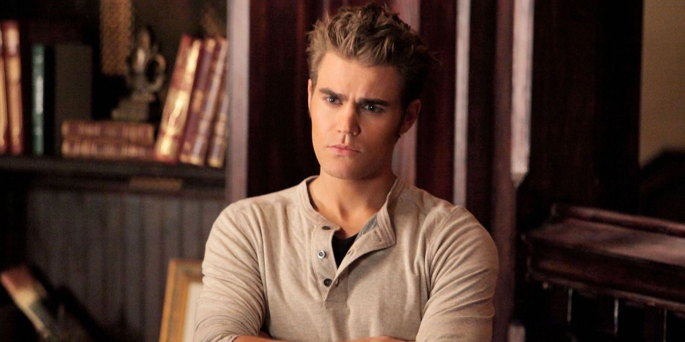 Stefan Salvatore looking at something in The Vampire Diaries.