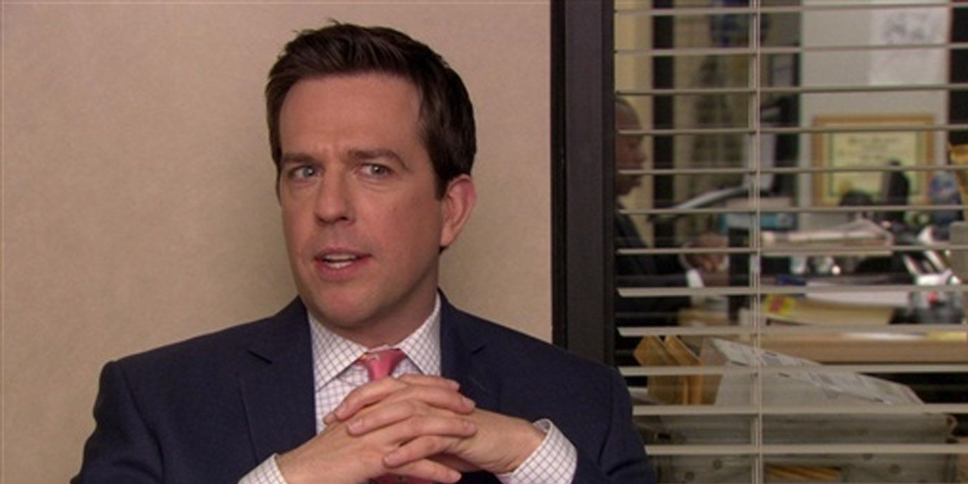 Ed Helms as Andy giving an Interview in The Office