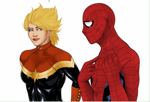 Captain Marvel and Spider-Man