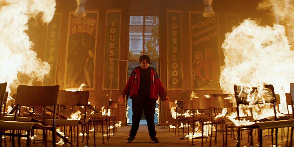 Julian Dennison's Russel burns Essex House for Mutant Rehabilitation in Deadpool 2
