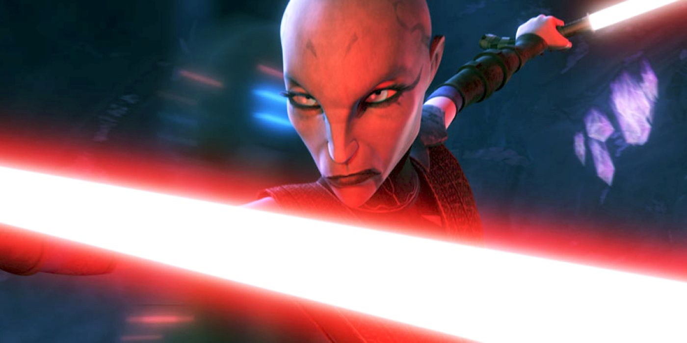 Asajj Ventress fighting.