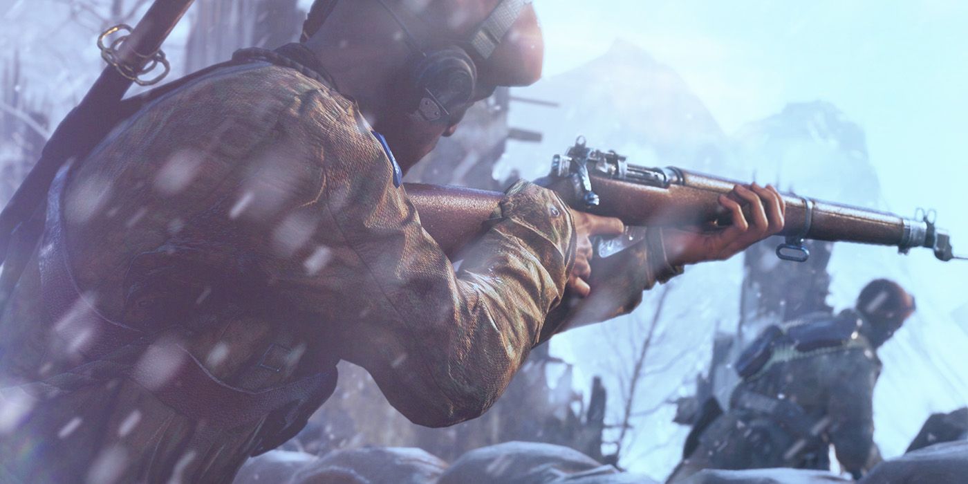 Battlefield V Screenshot and Rifle in Snow