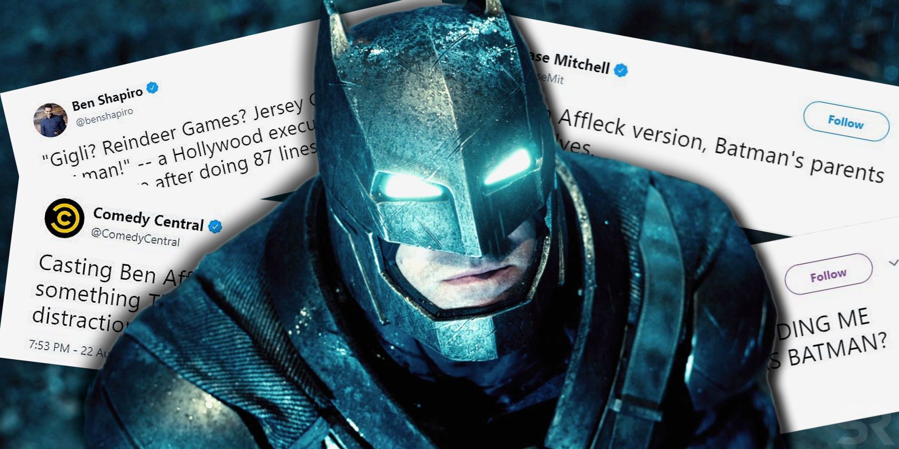 Ben Affleck as Batman With Reaction Tweets