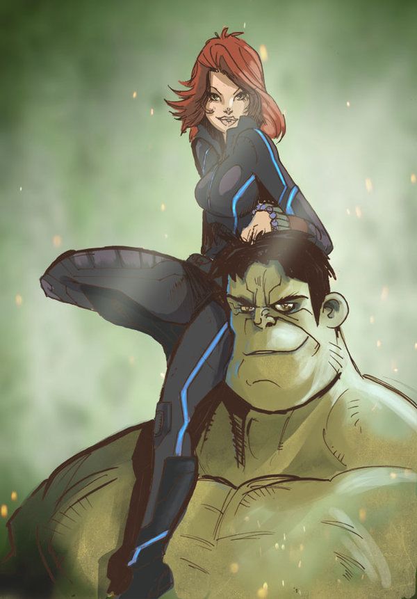 Black Widow and Hulk