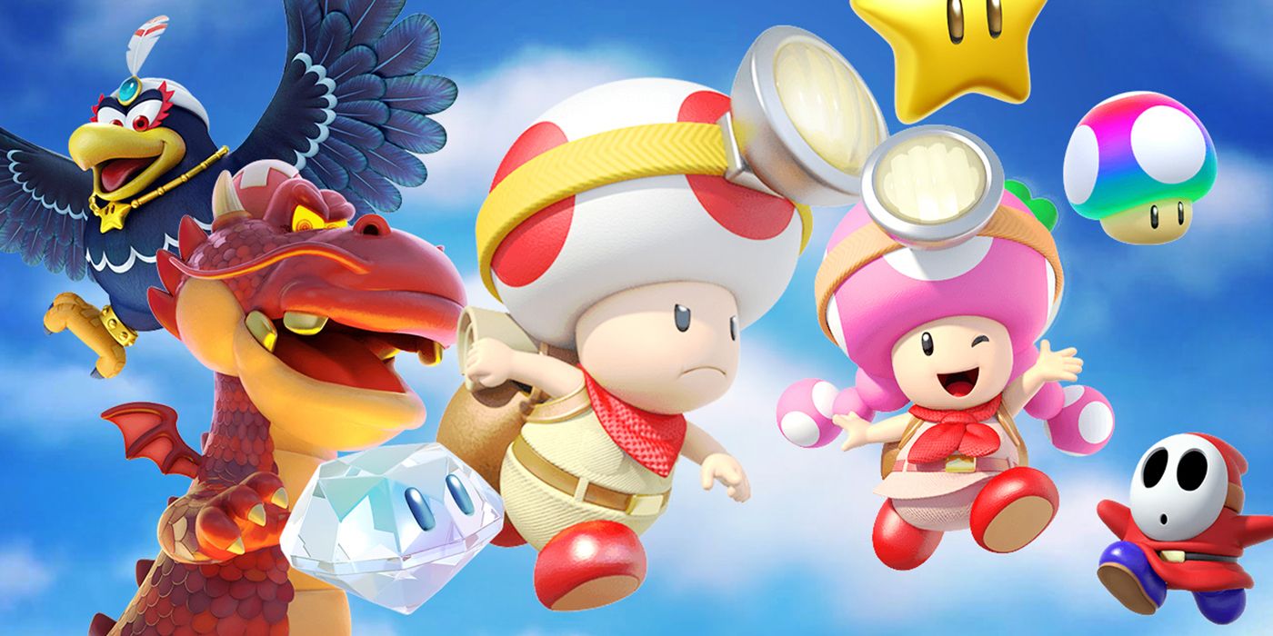 Captain Toad and Toadette in artwork for Captain Toad: Treasure Tracker