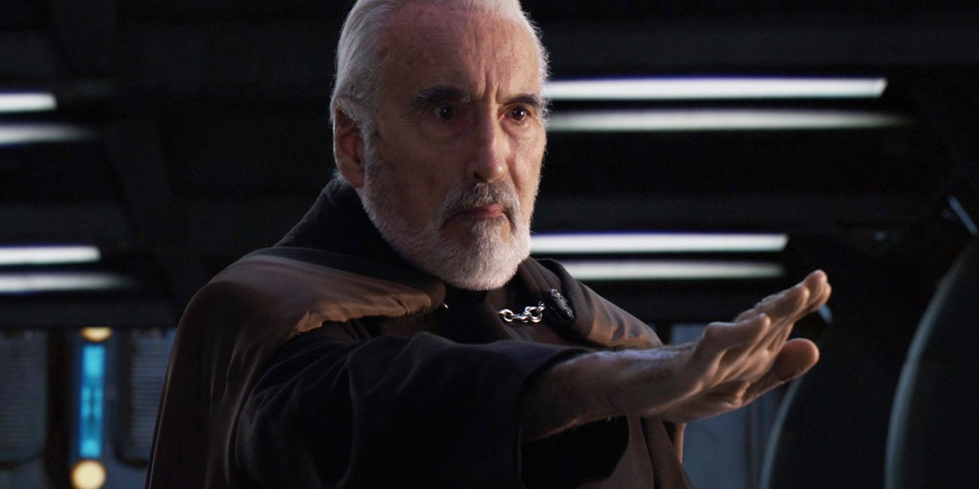 Count Dooku using the force in Revenge of the Sith.