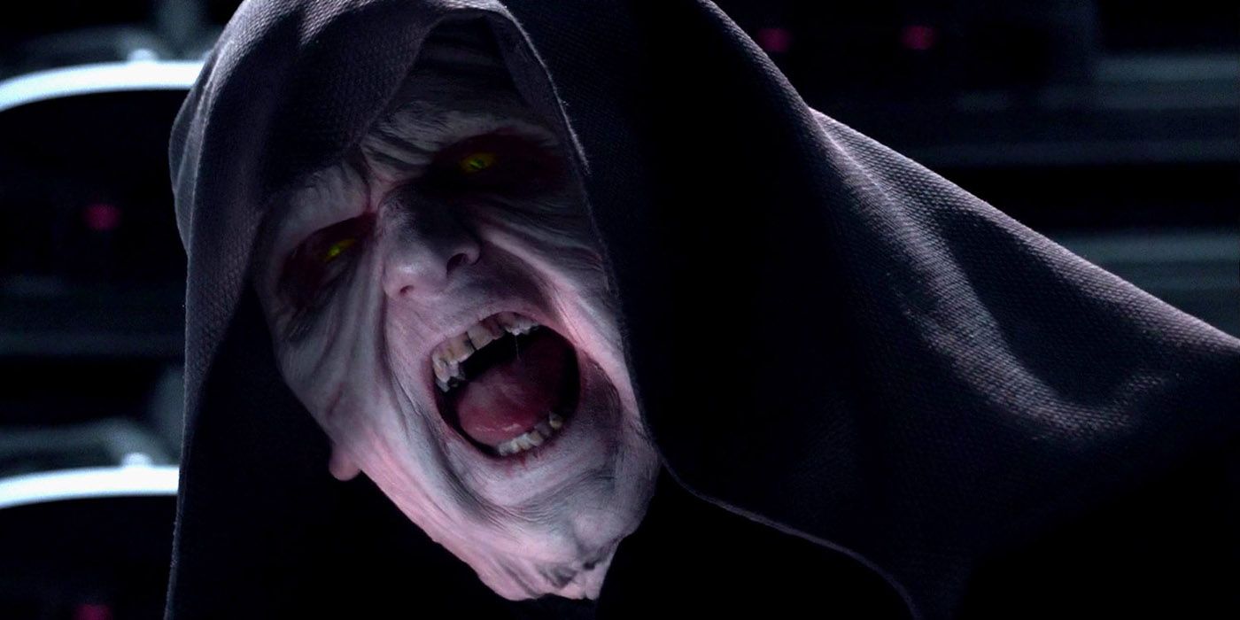 Darth Sidious laughing in Revenge of the Sith.