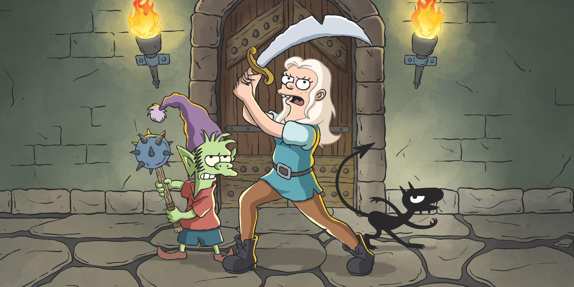 Elfo, Bean, and Luci in Disenchantment Season 1