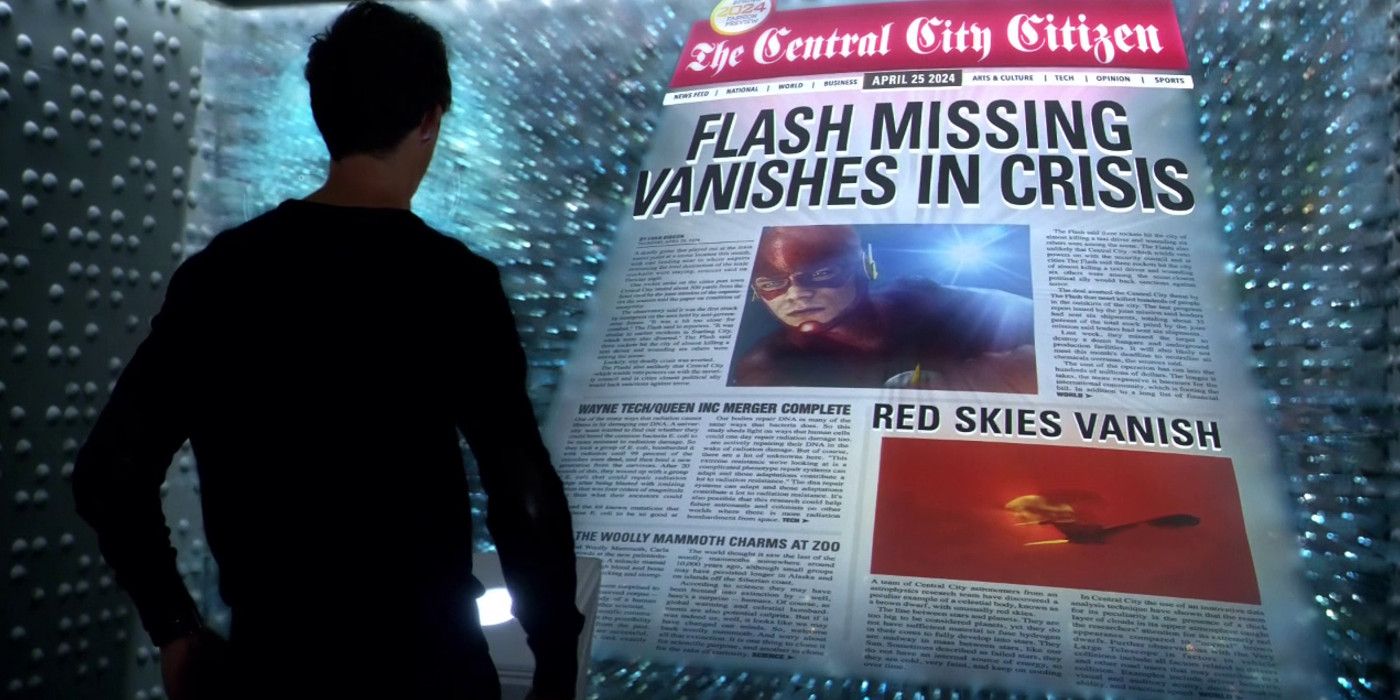 Future Newspaper from The Flash Crisis on Infinite Earths Hint
