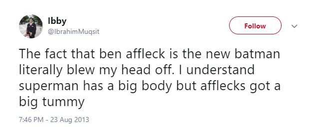 Ibby Ben Affleck Batman Casting Tweet
