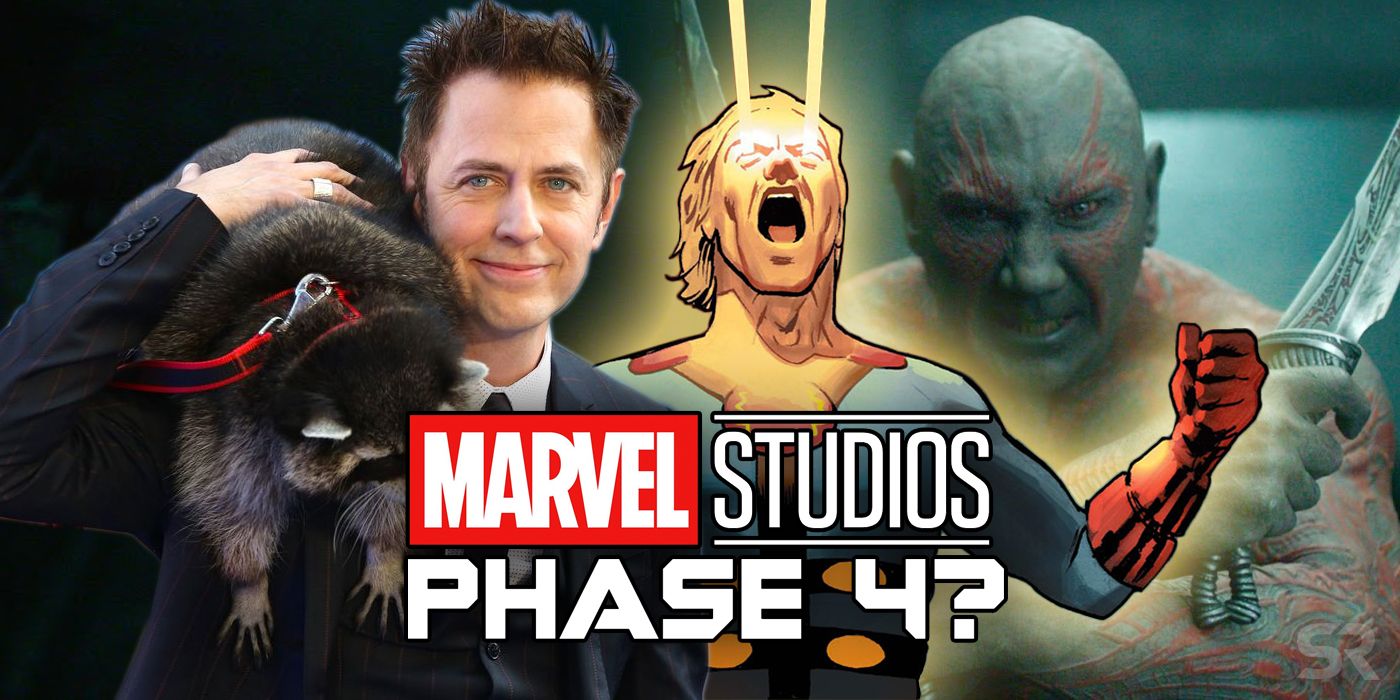 James Gunn with Eternals and Drax in Marvel Phase 4