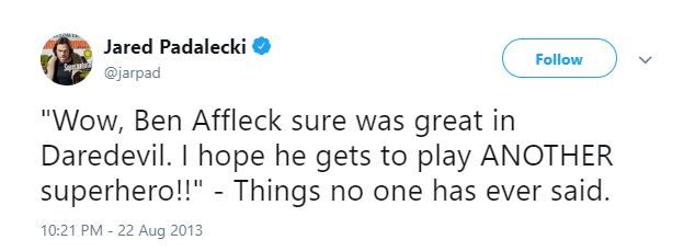 Jared Padalecki Ben Affleck Batman Casting Tweet