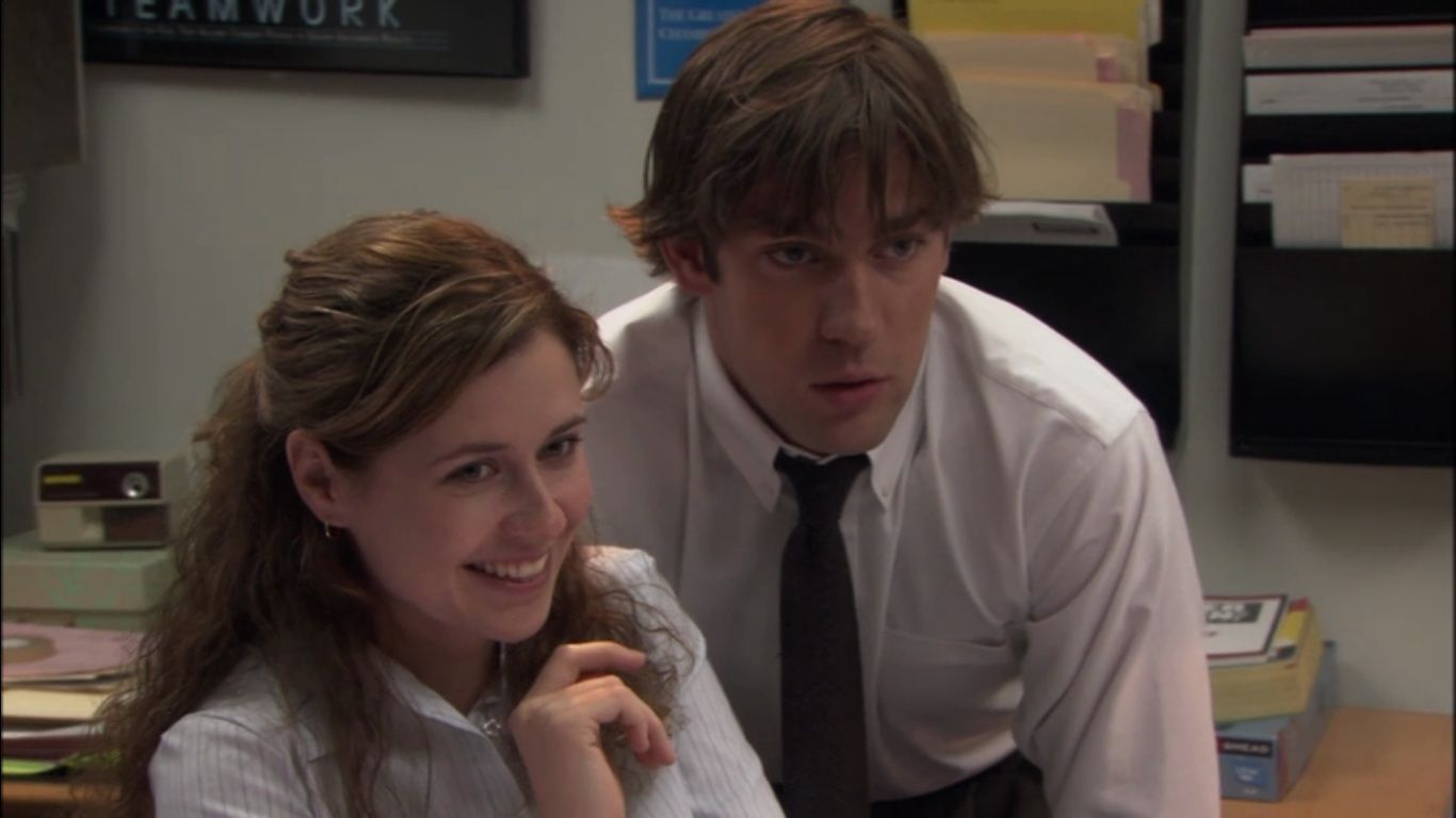 Jim close to Pam The Office