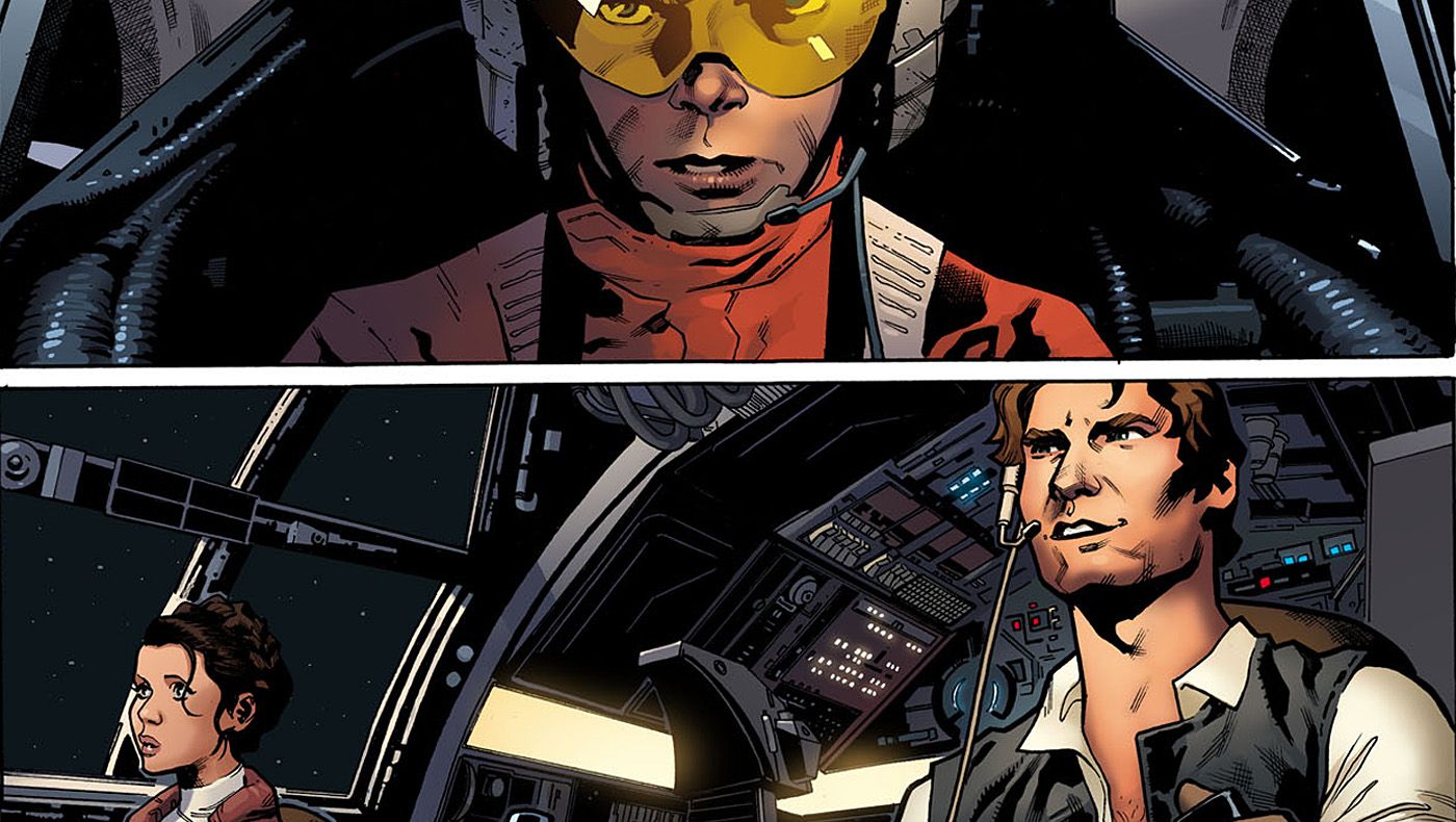 Luke Leia and Han hijack Star Destroyer