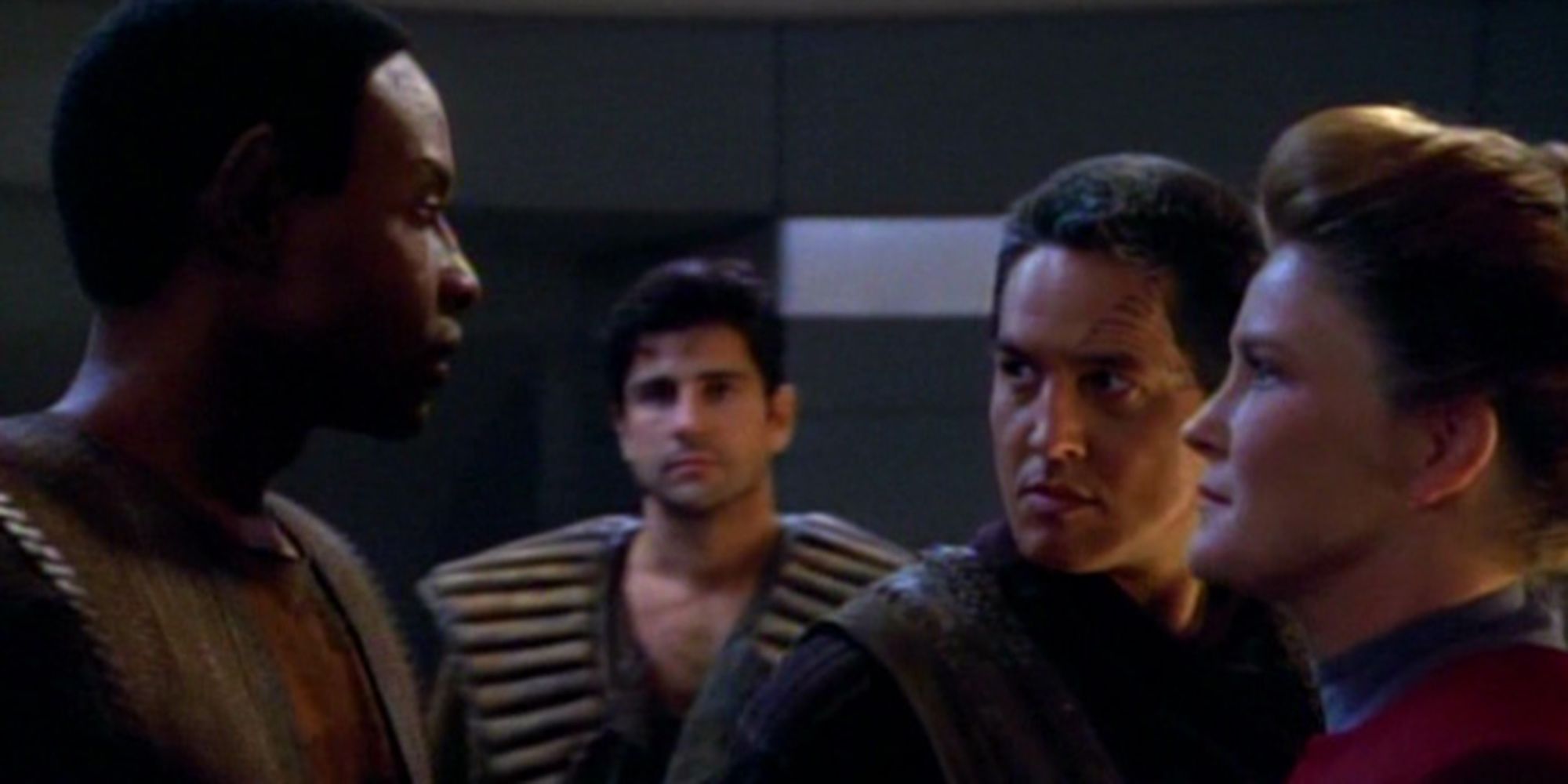 Characters confronting each other in Star Trek